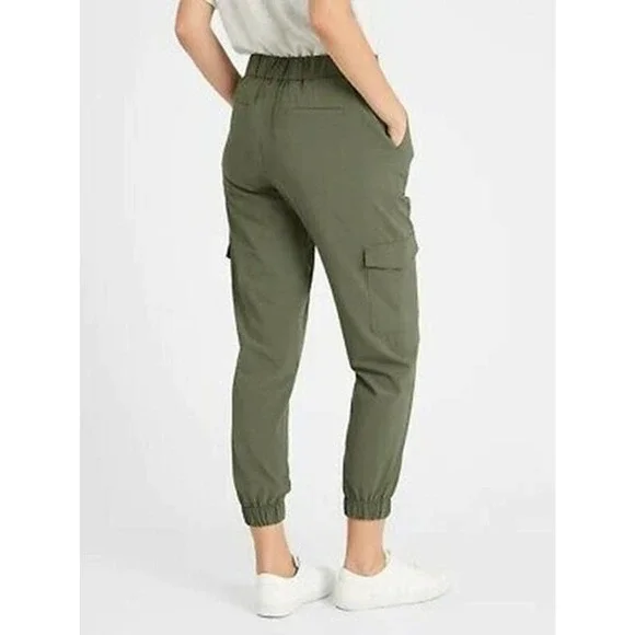 Banana Republic Tie Waist Cargo Jogger Pants Green Women's Size XXL H14705 - Picture 9 of 15